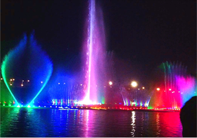 大足海棠湖公园喷泉